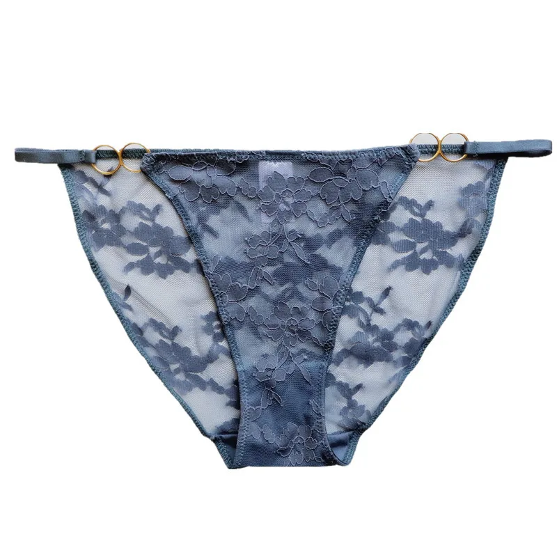 Women\'s European and American Hoop Thin Belt Girl Lace Embroidery Flower Panties Feminine Breathable Women\'s Briefs Underwear