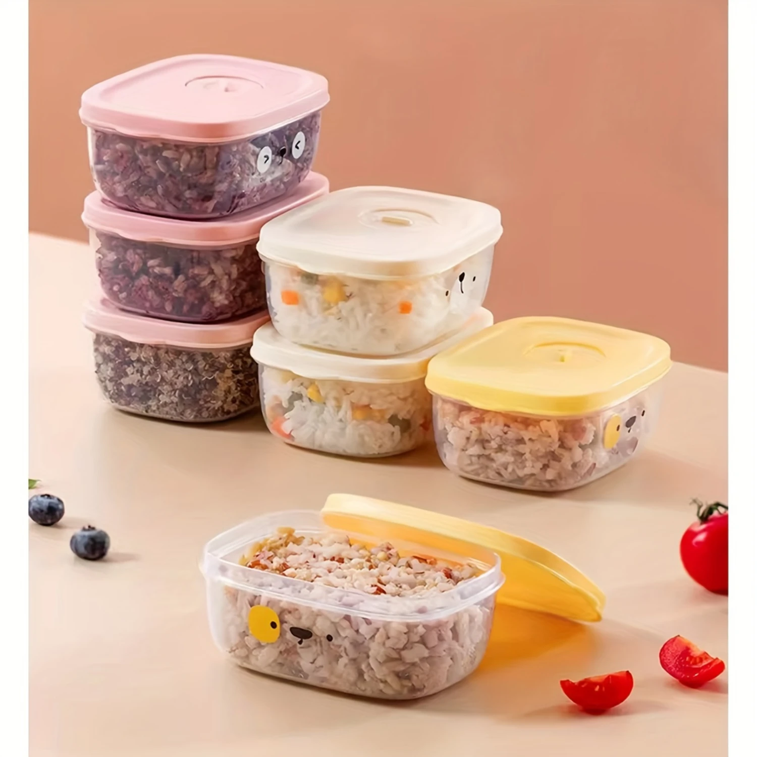 

8pcs Salad lunch box, portable light food fruit box, sealed preservation box, student office picnic lunch box