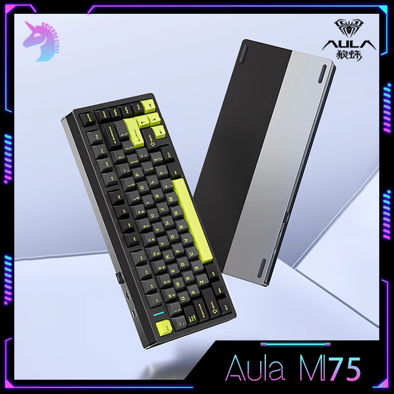 

AULA M75 Gamer Mechanical Keyboard 81Key 3mode Bluetooth Wireless Keyboard Gasket Structure Hot Swap Rgb Backlit Gaming Keyboard