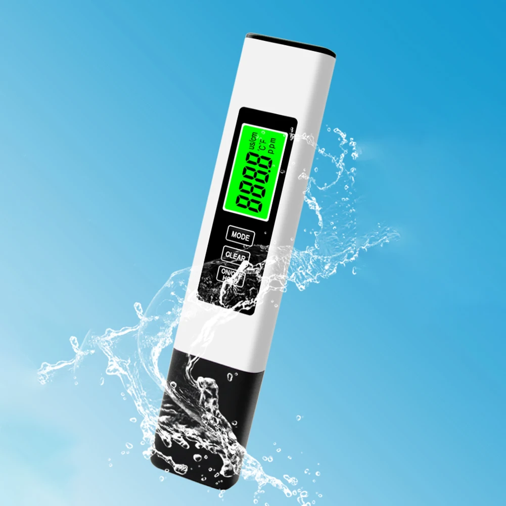 4 in 1 Digital Water Tester Water Quality Tester Pen 0-9990 PPM Accurate Backlit LCD Display for Pools Drinking Water Aquariums