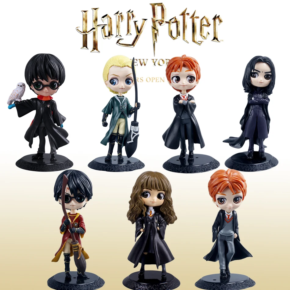 3-10 Uds Q Posket serie Harry Potter edición bonita figura de acción de animación modelo Hermione Granger Ron Weasley colección chico juguete