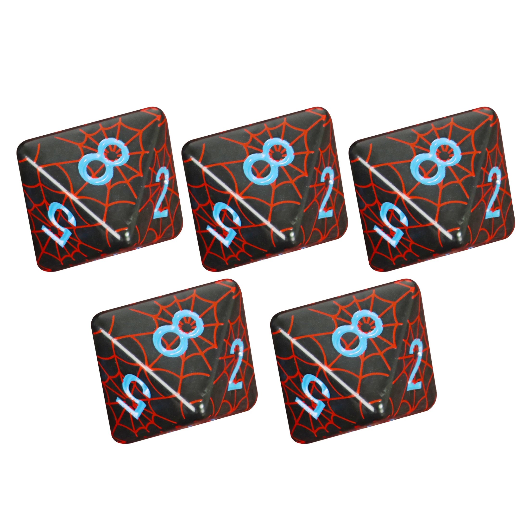 

5 шт. D8 игральные кости игральные кости паутина дизайн для DND TRPG, идеальный подарок для любителей настольной игры