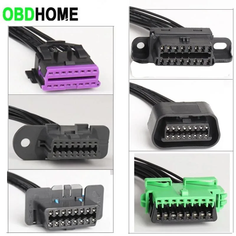 Customized Auto Obd Line Plug 16-pin Male Female Detector Computer Connection Cable OBD2 Extension Adapter for BMW/Toyota/Volvo