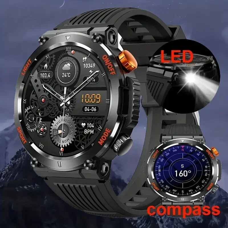 

2025 New Men's Smart Watch HD TouchScreen Health Monitoring Bluetooth Call Smartwatch Exercise Heart Rate Blood Pressure Compass