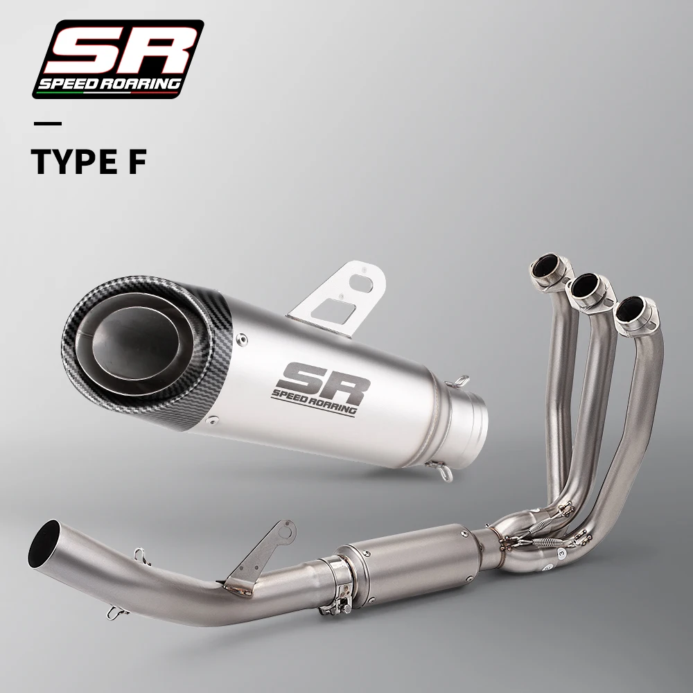 Per Moto CFMOTO 675SR 675R 675NK Sistema di Scarico Completo Silenziatore Di Scarico Fuga Modifica 675SRR Tubo di Collegamento Anteriore 51MM