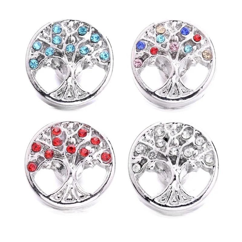 

20PCS/lot Rhinestone Cute Tree of Life 182m Ginger Snap Button for Women Men Accessories Charms Party Jewelry Gifts