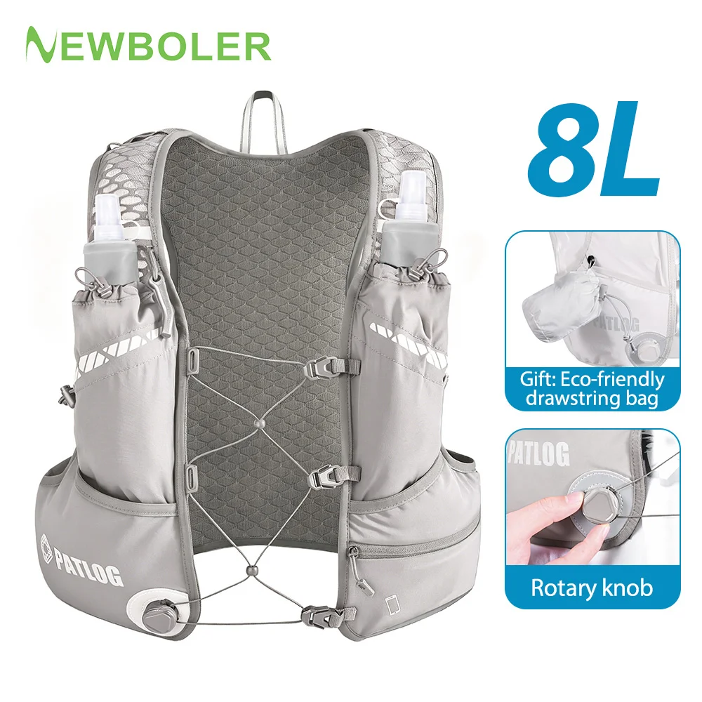 NEWBOLER 8L Outdoor Trail Running Backpack Ultralight Women Men Run Race Hydration Vest Marathon Bike Bag for Marathon Hiking