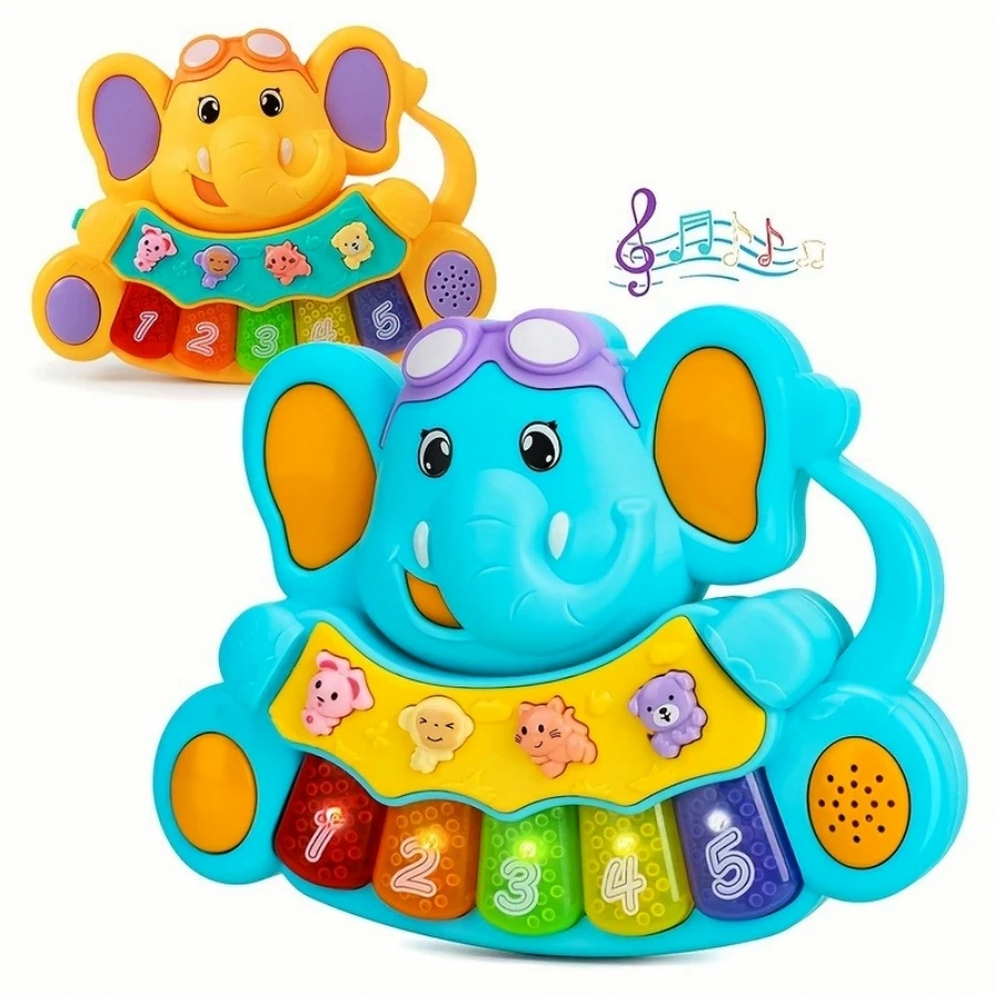 Baby Piano Toys, Elephant Music Baby Toys 18 Months Early Learning Educational Piano Keyboard Baby Toys For Baby Girls Piano Toy