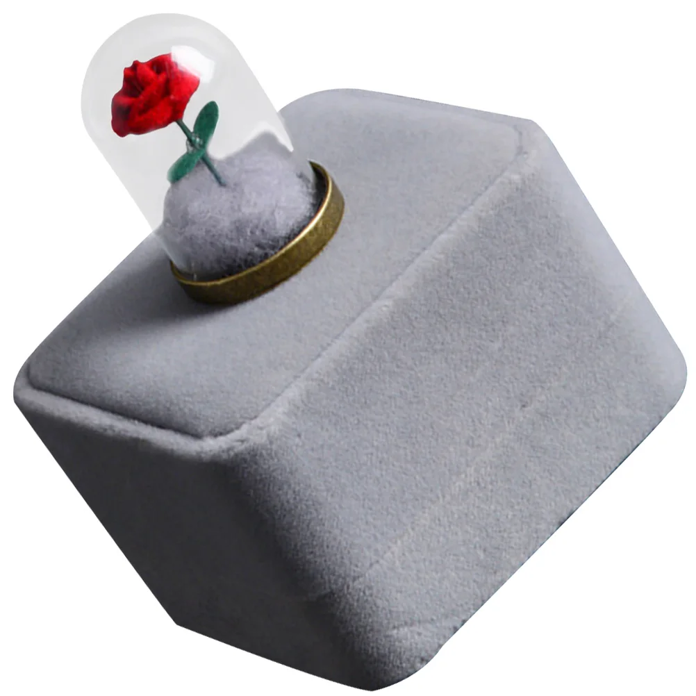 

Preserved Rose in Glass Delicate Eternal Flower Desktop Ornament Valentines Day Wedding Anniversary Romantic Gift