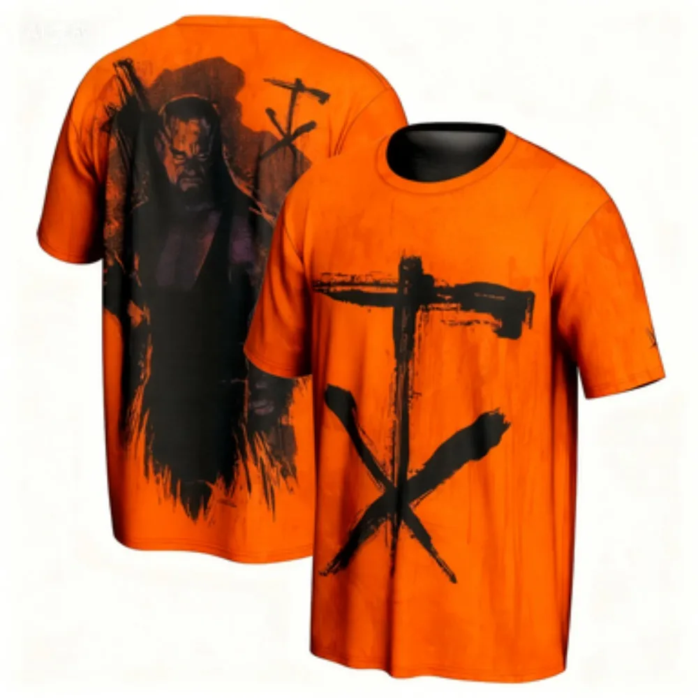 2025 الصيف موضة تنفس المصارعة الرجال ProSphere الأرجواني دفن شعار تي شيرت الصيف المرأة قصيرة الأكمام ثلاثية الأبعاد