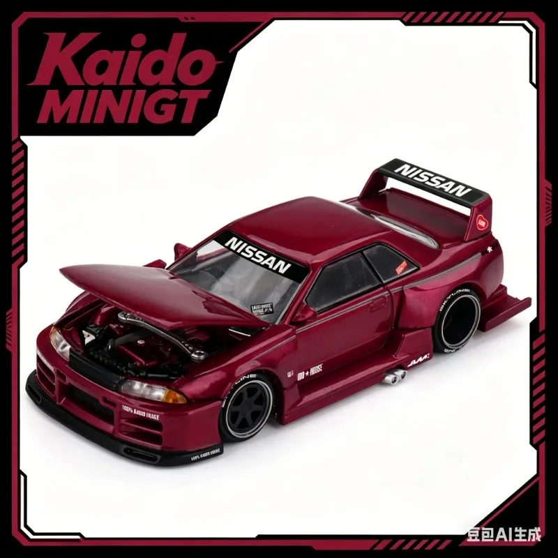 

Kaido MINIGT 1:64 Nissan Skyline GT-R (R32) open top alloy car model simulation static ornament, adult collectible, male toy.