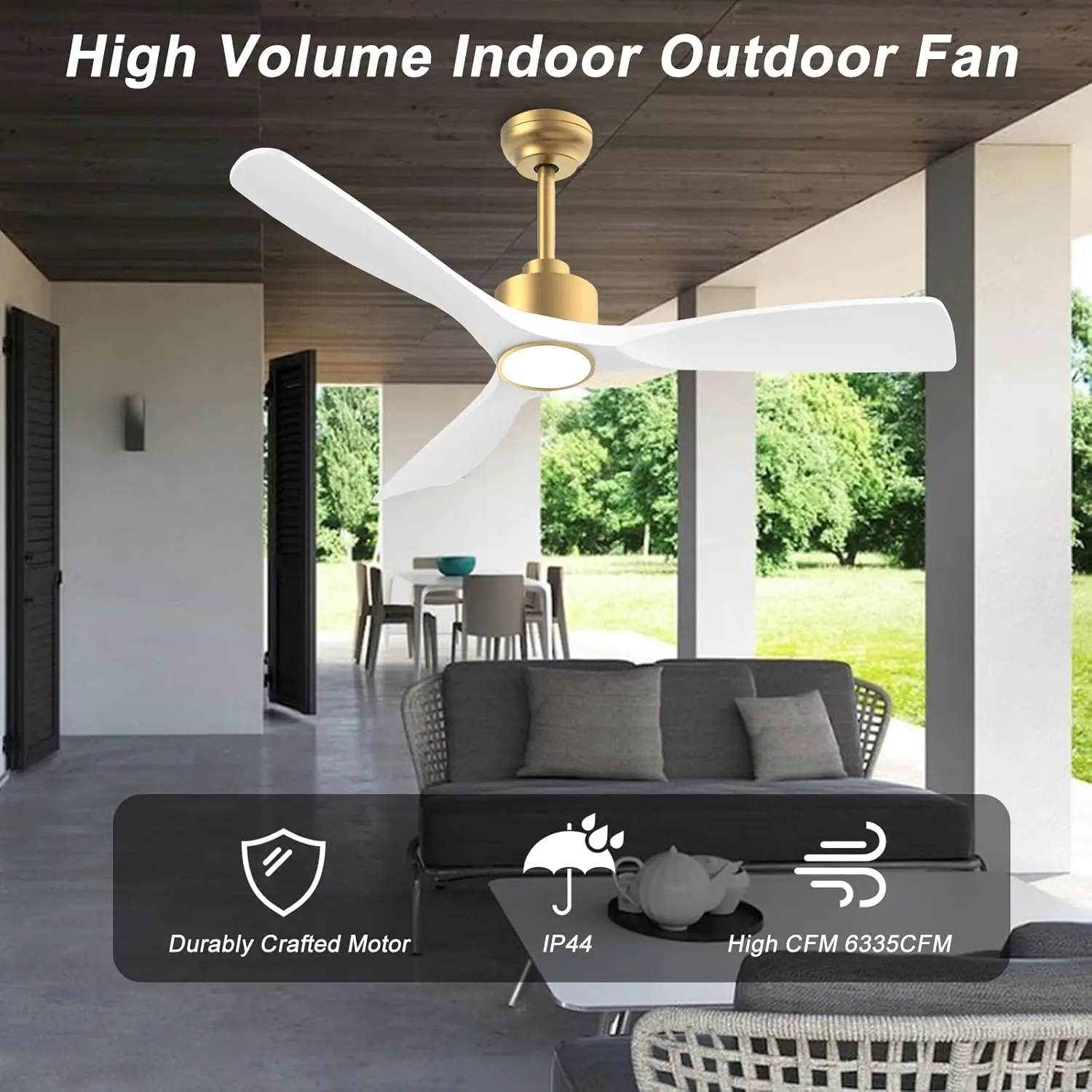 R ventilatori da soffitto intelligenti con telecomando per luci, motore cc silenzioso a 3 pale moderno