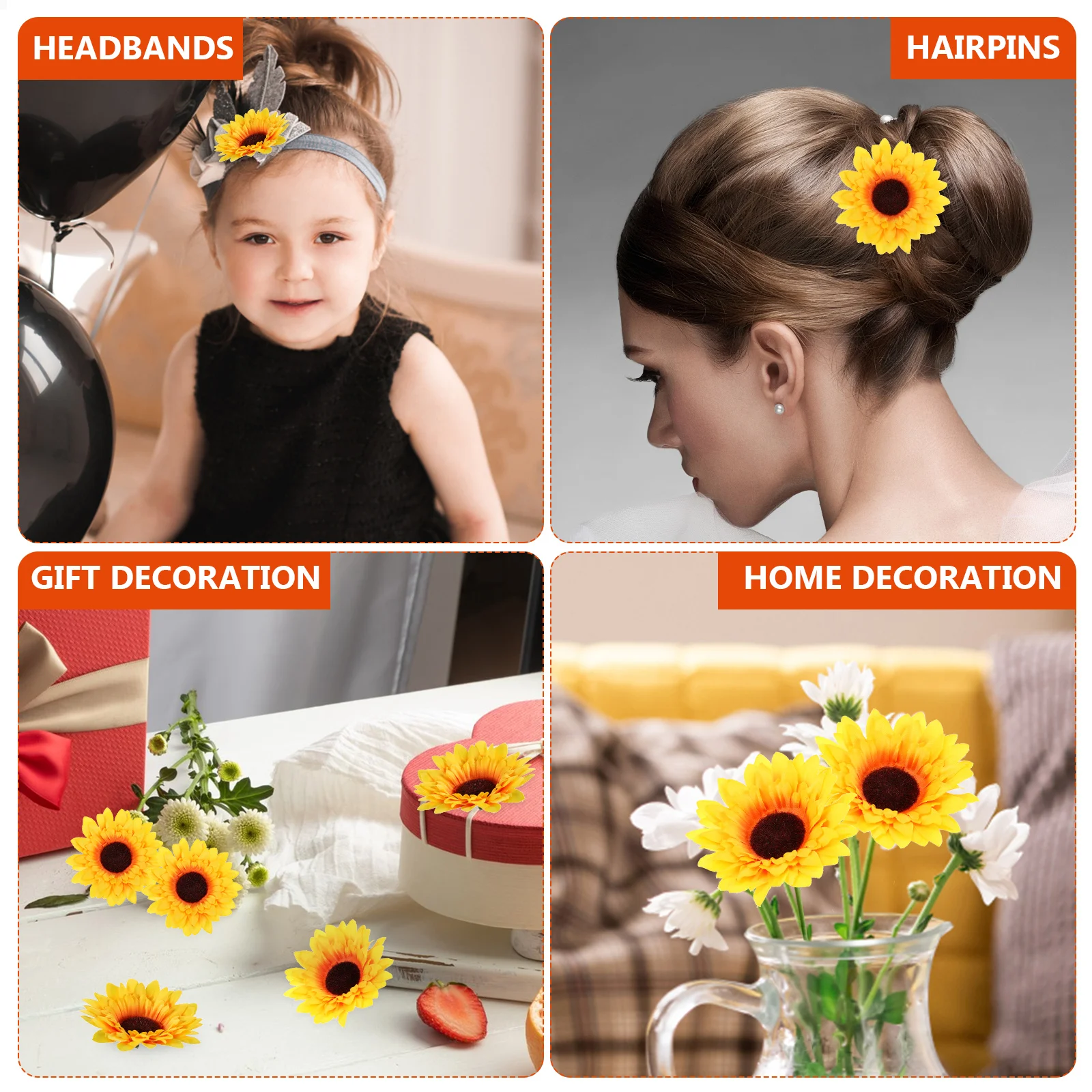 

20Pcs Artificial Sunflower Heads Realistic Fake Flowers Silk Wedding Christmas Party DIY Craft Decoration Sunflower Flowers