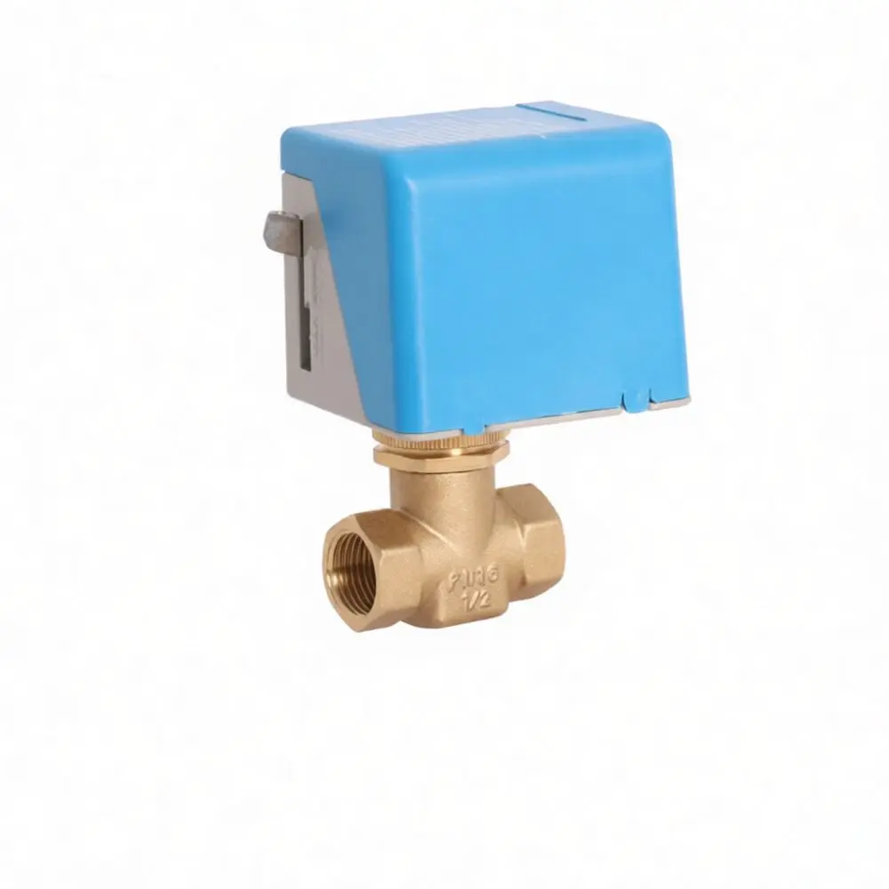 Electric Ball Valve Brass Motorized Two Way HVAC Fan Coil Unit Smart Water Flow Control Switch 220V DN15 DN20 DN25 DN32