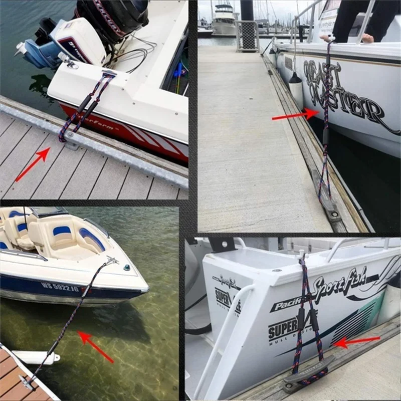 2 stücke Sicherheit Dock Mooring Seile 4FT Elastische Dehnbar Kajak Docking Seile Boot Zubehör