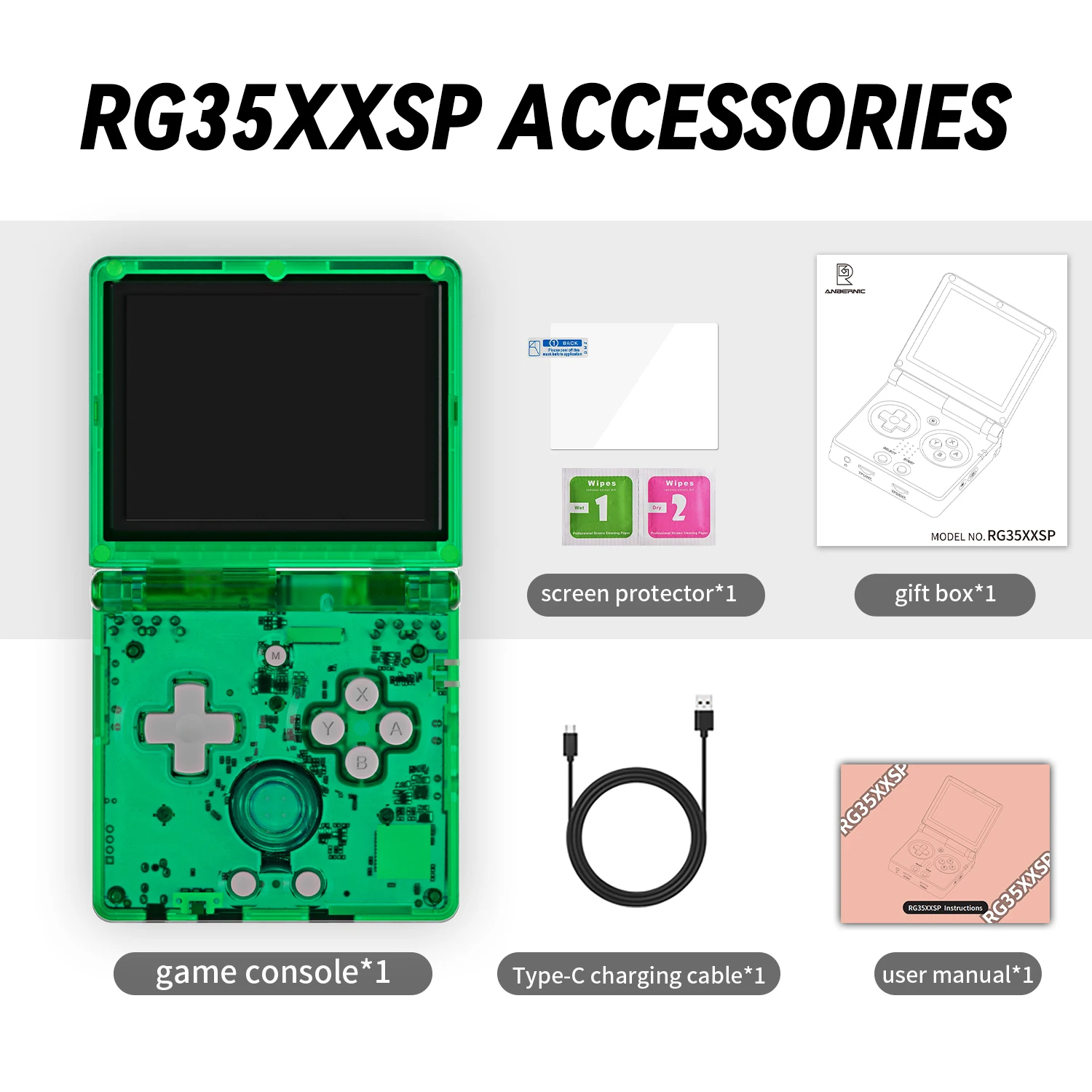 ANBERNIC RG35XXSP 3,5'' IPS Bildschirm Flip Handheld Konsole Linux System HD-kompatibel TV Ausgang 256G 300 + PSP Spiele Vorinstalliert 4
