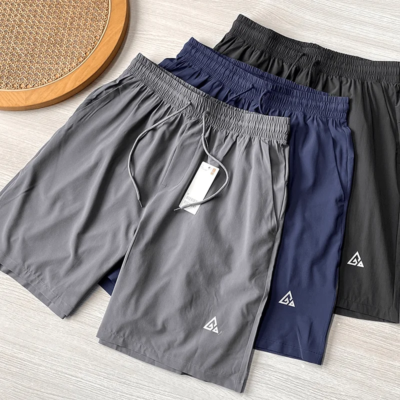 Men's Running Shorts Reflective Lettering Quick Dry Casual Sporty Straight Leg Pants Summer Outdoor Fitness Leisure Shorts