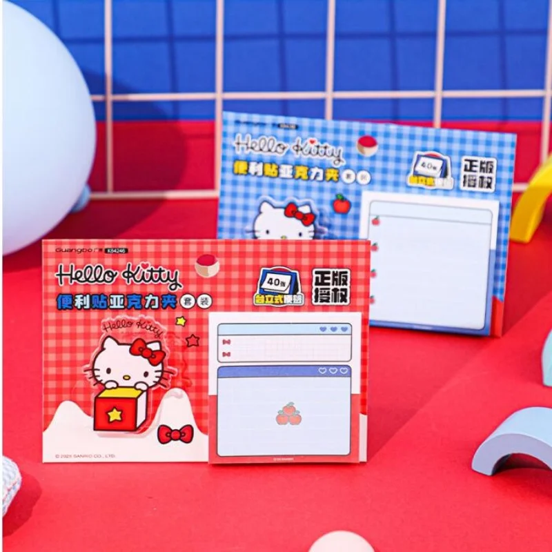 

6 шт./лот Sanrio Kawaii Kitty набор блокнотов с зажимом для заметок, милые канцелярские принадлежности N Times, блокнот, закладка, школьные принадлежности
