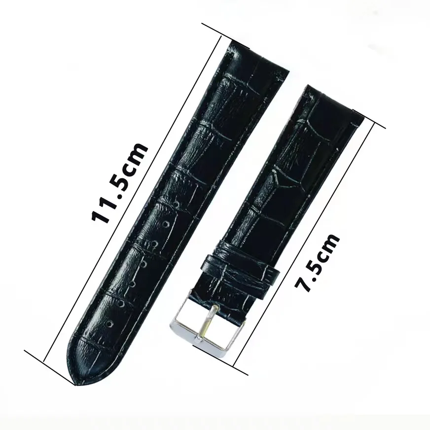 2023 New Bamboo Watch Leather Strap Slub Black 14 16 18 20 22mm In stock