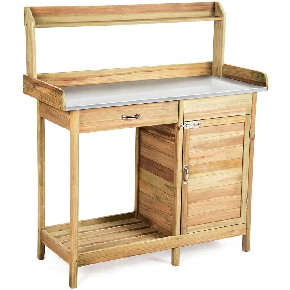 Outdoor Garden Wooden Work Station Potting Bench
