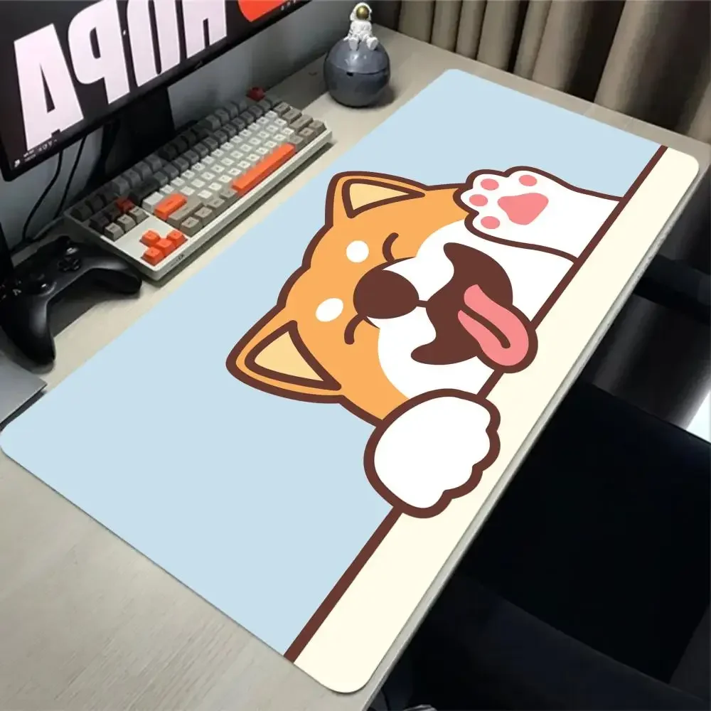 Cartoon Shiba Inu non-slip rubber mousepad cute dog computer gamer Table mat large gaming carpet Office laptop XXL keyboard pad