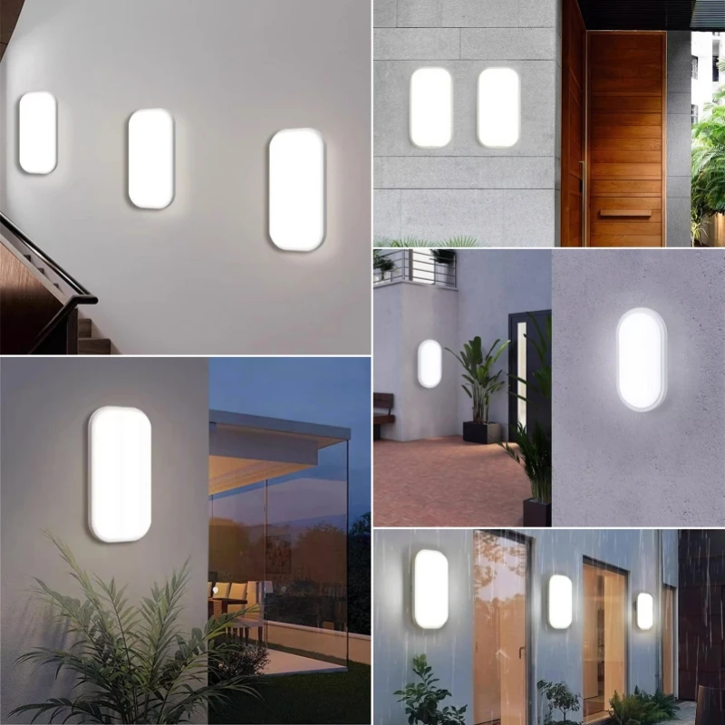 Imagem -06 - Moistureproof Led Lâmpada de Parede Oval e Quadrado Superfície Montada Banheiro Sconce Impermeável Varanda e Jardim Luzes de Teto ao ar Livre 15w 20w