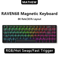 Teamwolf Raven68 Magnetic Switch RGB Wired Mechanicl Keyboard 65% Layout Hot Swap 8000Hz Return Rate for Gaming Keyboards