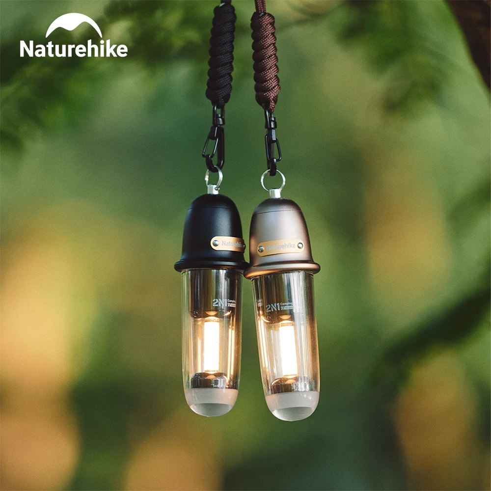 Naturehike Camping Light 2-in-1 Atmosphere Light Outdoor Equipment Hiking Ultralight Lamp IPX4 Waterproof Portable Type-C Charge