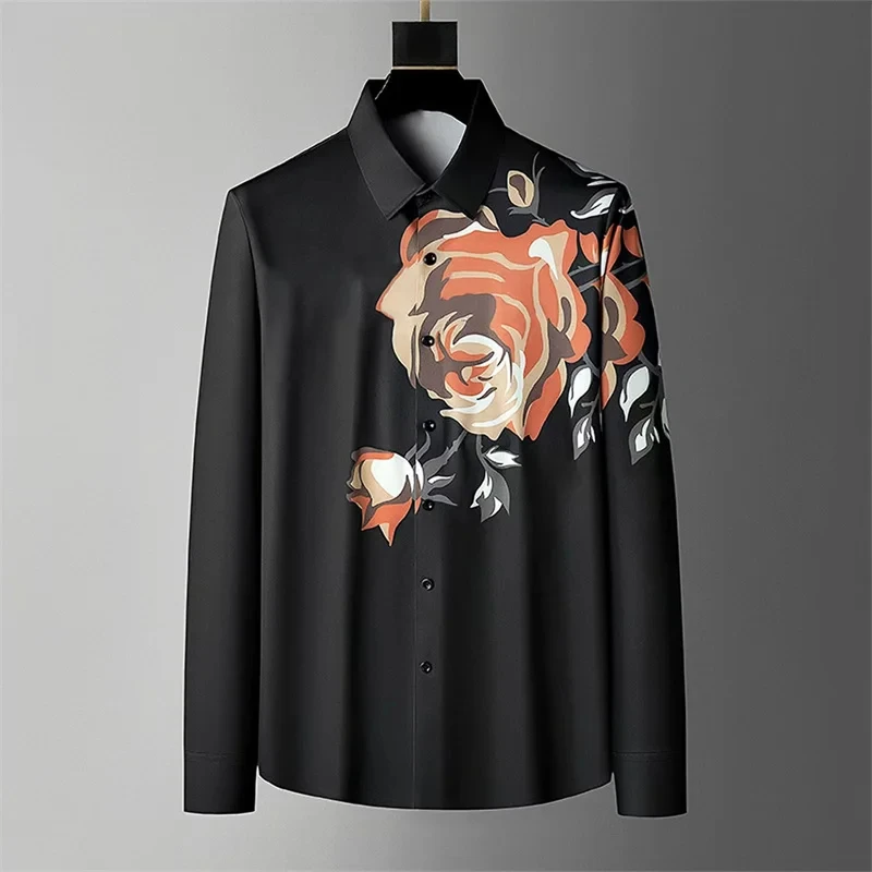 เสื้อเชิ้ตผู้ชายคุณภาพสูง,เสื้อเชิ้ตผู้ชายขนาดใหญ่,เสื้อแขนยาวพิมพ์ลาย,การออกแบบแฟชั่นกลางแจ้งทุกวัน,ตัวเพรียวบาง 6xl