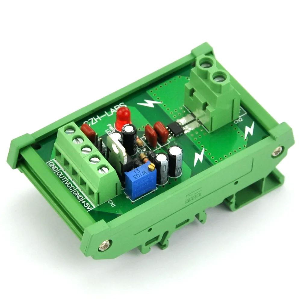 

DIN Rail Mount +/-30Amp AC/DC Current Sensor Module, based on ACS712.