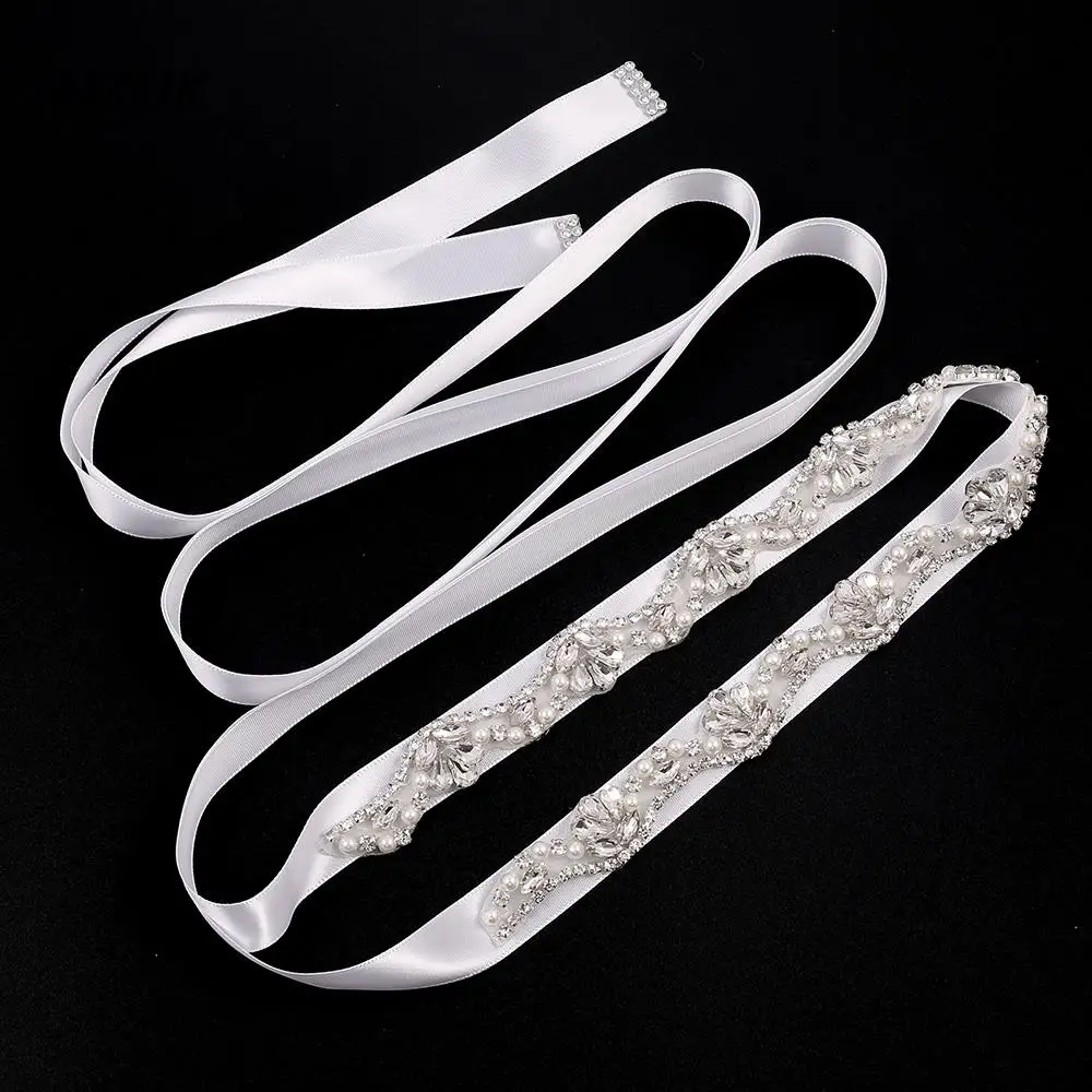 NZUK Wedding Sash Bridal Belts Rhinestone belt for Bridal Dress Handmade Bridesmaid Belt Sliver Bridal Sashes