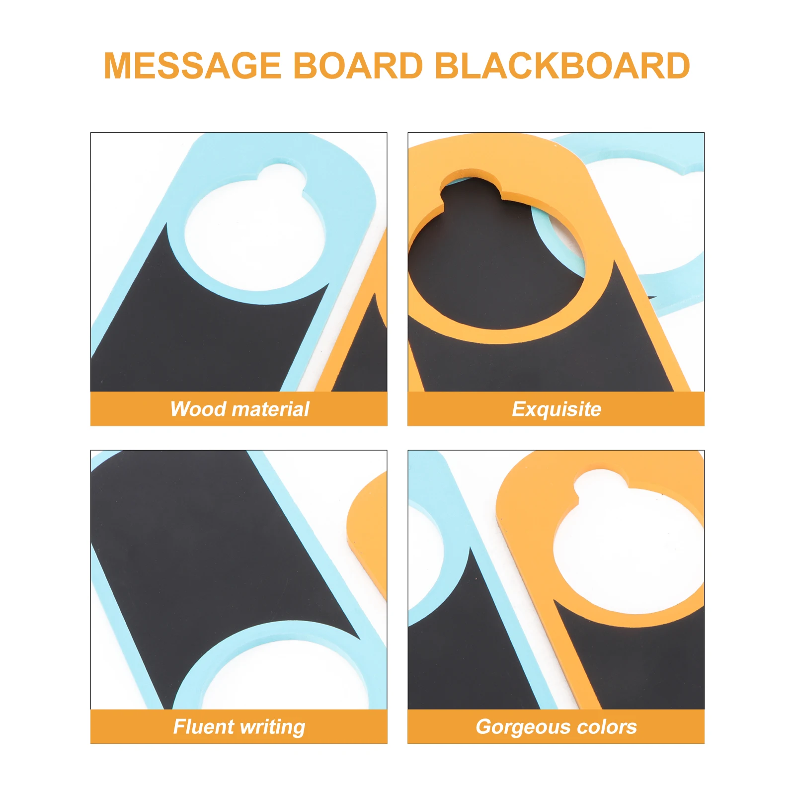 

2 pcs Do Not Disturb Door Hanging Sign Double Sided Chalkboard Message Board Eco Friendly Wood Reusable Decorative Label