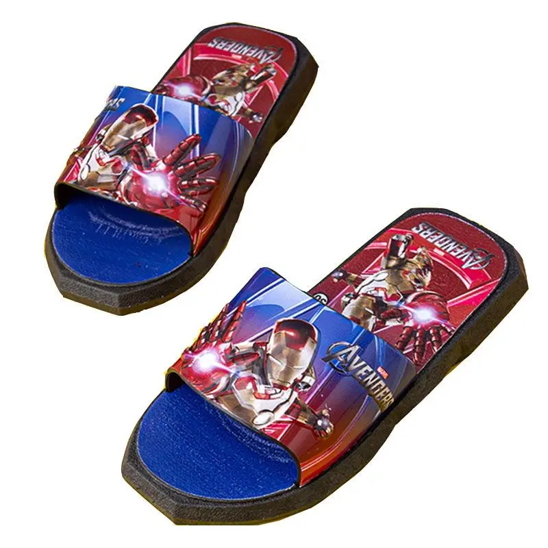 Marvel animation peripheral children's Iron Man dormitory indoor and outdoor waterproof non-slip soft bottom cartoon flip flops