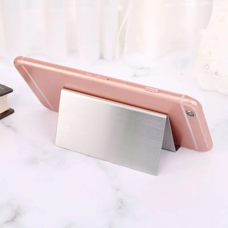 Stainless Steel Business Name Card Holder Display Stand Rack Desktop Table for Office 3 Colors