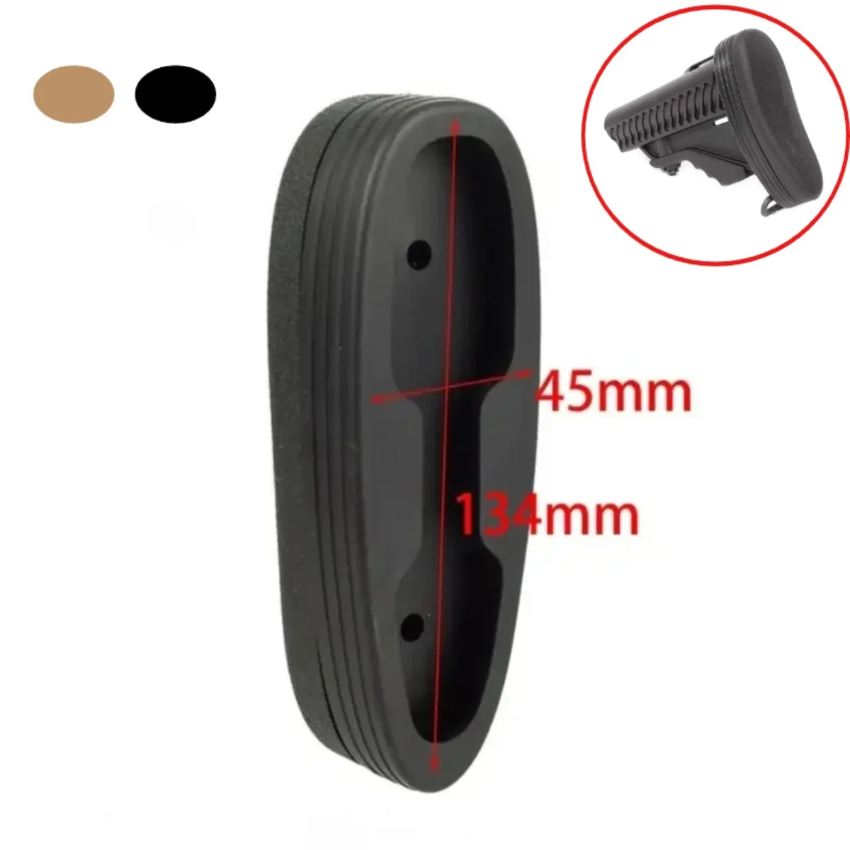 Tactical Adjustable Buttstock AR15 Shockproof Rubber Pad Non-Slip Snap-On Recoil Pad Hunting Accessories