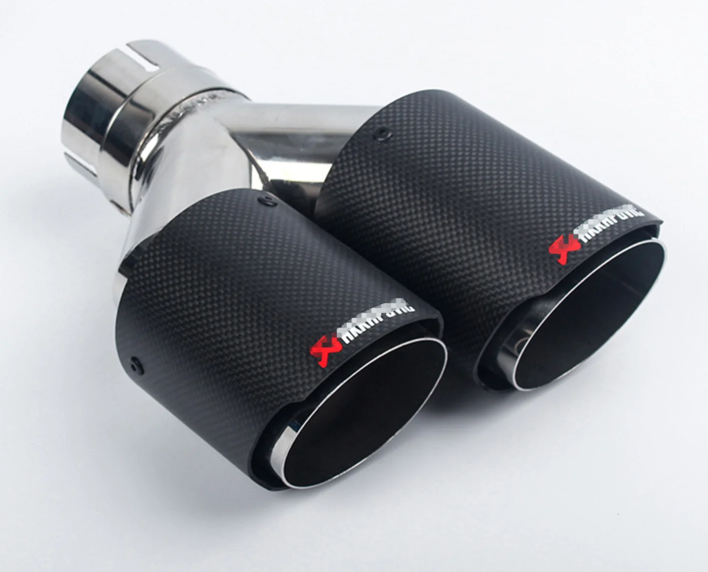 Real black carbon fiber ak exhaust pipe  for universal car dual Y type universal car accessories pipe