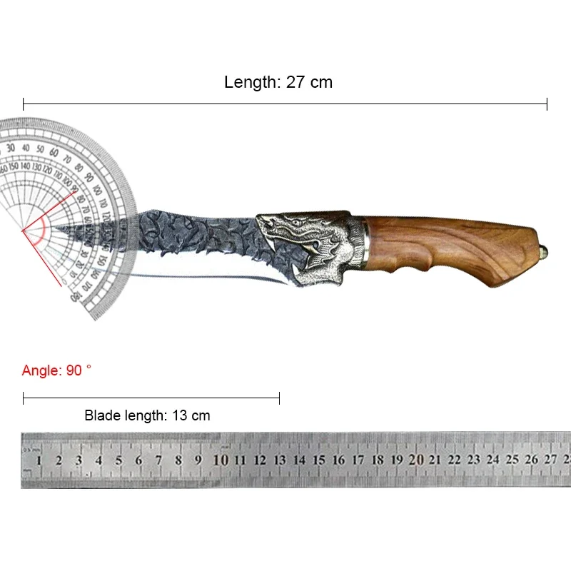 Imagem -06 - Dehong Longquan Faca Afiada de Corte de Osso Faca de Cozinha de Alta Dureza Faca de Frutas Forjada à Mão 7cr17mov Aço