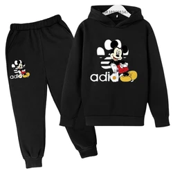 Autumn winter Hoodies Mickey Mouse Cartoon Suitable Kids Boys Girls 3-12 Years Sweatshirts Coat Children Leisure Sets gift ﻿ ﻿ ﻿