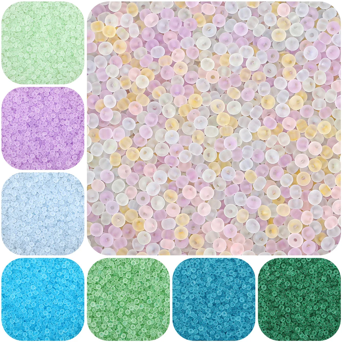2mm 3mm 4mm Frosting Matte Seedbeads Uniform Round Spacer Beads Szklany czeski koralik do tworzenia biżuterii DIY Kolczyk Naszyjnik