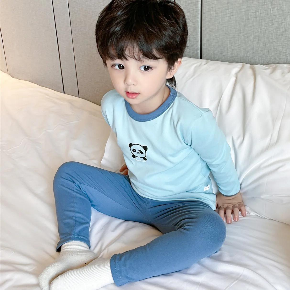 Children's 2-Piece Homewear Baby Long-Sleeved Trousers Set Boys Spring And Autumn Homewear Boys Toddler Underwear Pajamas