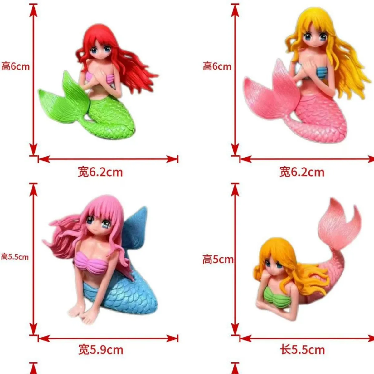 新しい可愛い人魚マイクロランドスケープ水槽飾りミニチュアフィギュアDIY PVC人形デスククラフトアクセサリー