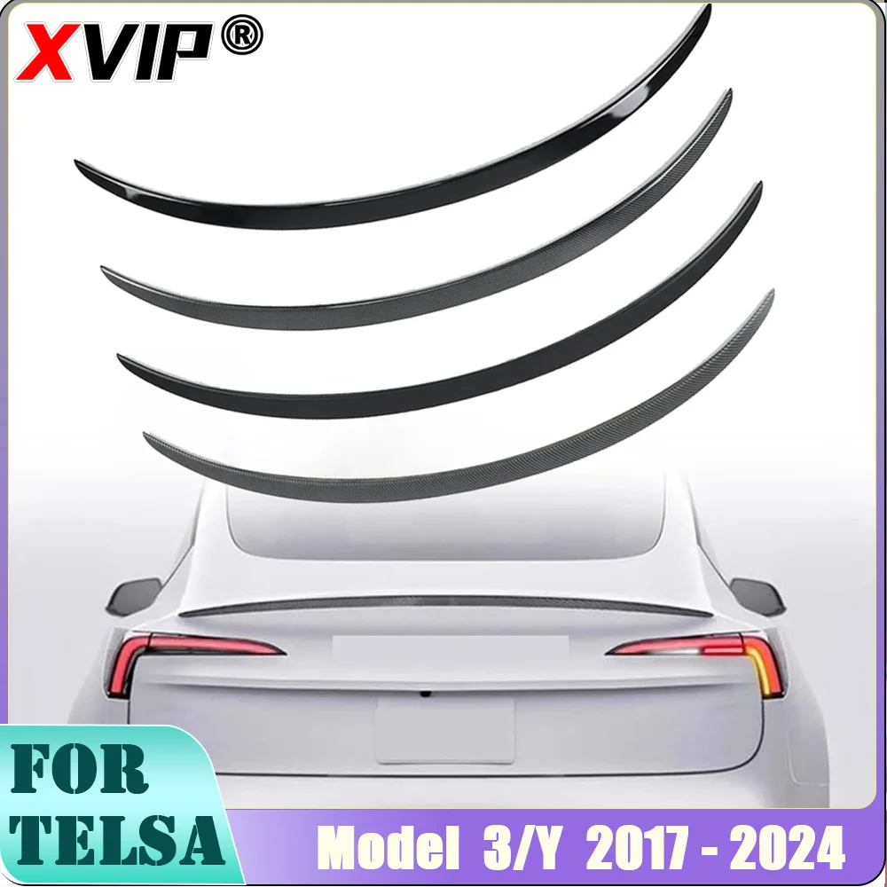 XVIP Spoiler For Tesla Mode Y 2021-2024 Trunk Rear Wings For Model 3 2017-2023 Highland Real Carbon Fiber Original Car Accessory