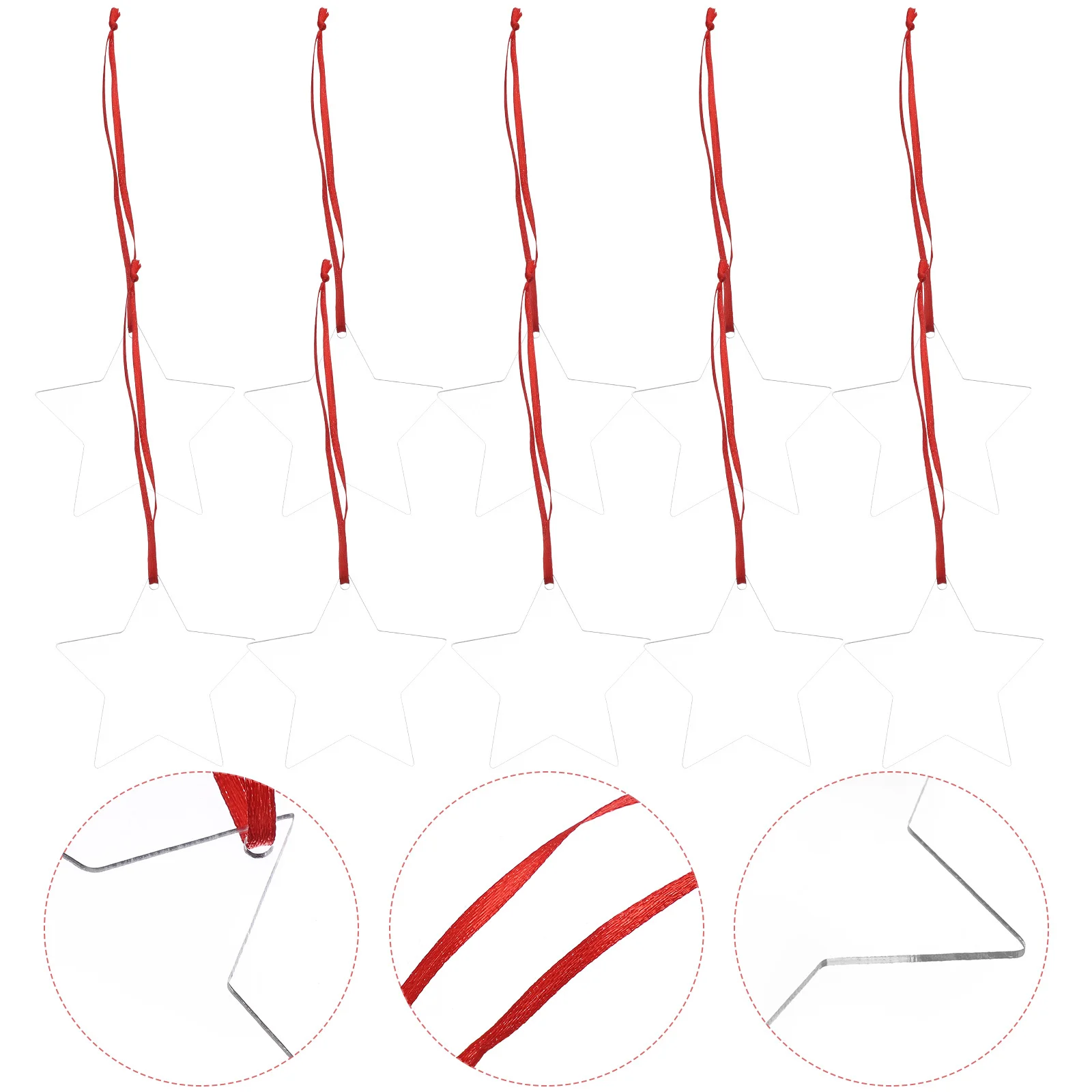 

10 Pcs Christmas Decorations Indoor Heat Transfer Blank Pendants Acrylin Ornament Blanks Craft Ornaments Clear DIY Hanging