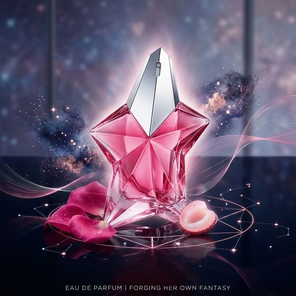 MUGLER ANGEL NOVA light pink star perfume, 50ML,containing Damask rose and raspberry, with fruity, floral, and woody notes, is a women's perfume suitable for everyday wear or parties, and also makes a great gift view 4