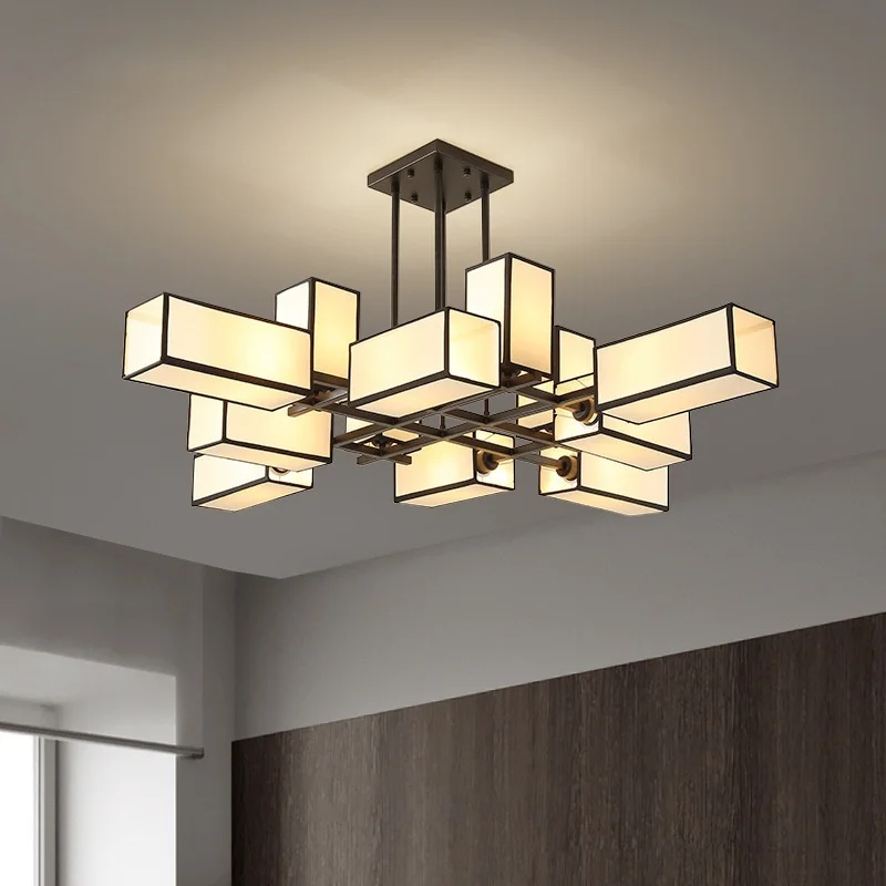 

Iron Modern New Chinese Style Led Chandelier Home Decoration Living Room Study Bedroom Lobby Dining Room Tri Color Light Fixture