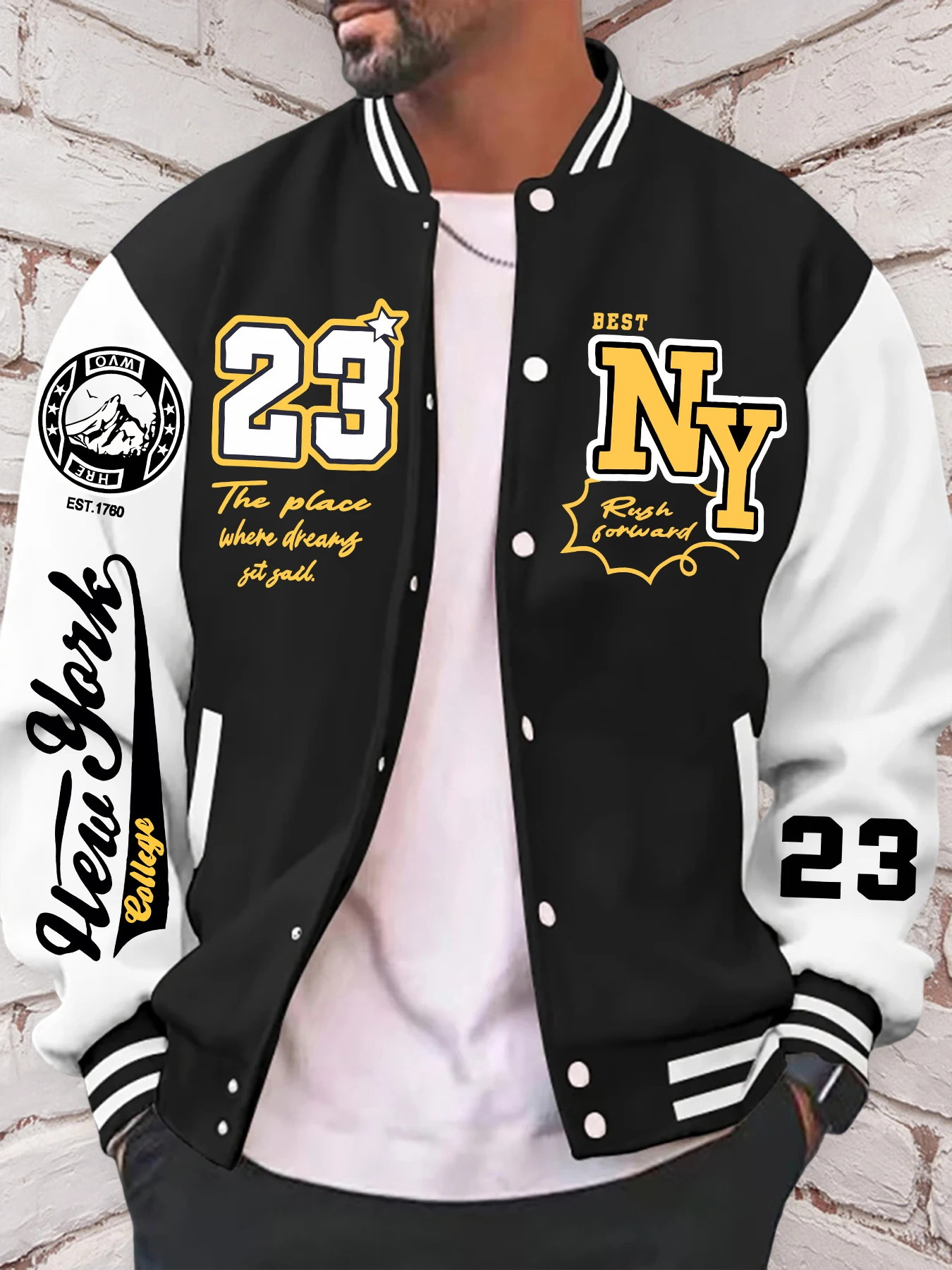 The Place Where Dreamy Got Baseball Uniform Man Lucky Number 23 Hoodie fur-liner Fleece  Men American Jacket Spring Autumn Tops