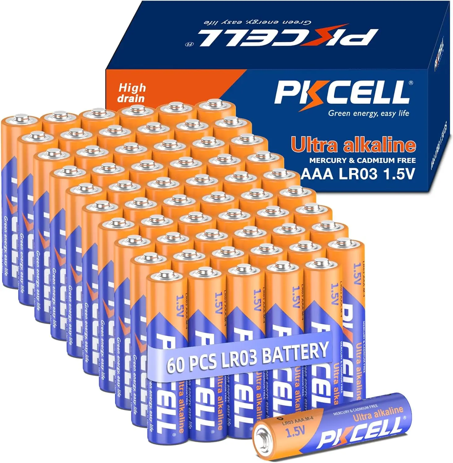 60PC/BOX PKCELL AAA Size LR03 Alkaline Batteries Digital Alkaline LR03 E92 AM4 MN2400 MX2400 Battery For Game Controllers