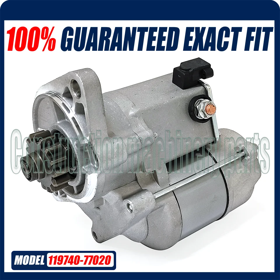 New 119740-77020 Starter Motor For Yanmar Engine 3TNV70 3TNV76 YM11974077020 12V 15T 1.4KW