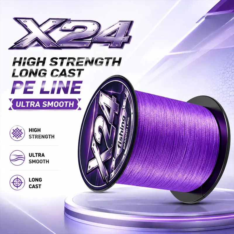 Neue X24 Strands Angelschnur 300M/500M/1000M Geflochtene PE-Angelschnur Starke Angelschnur Multifilament Langlebige Angelschnur – Detail 2