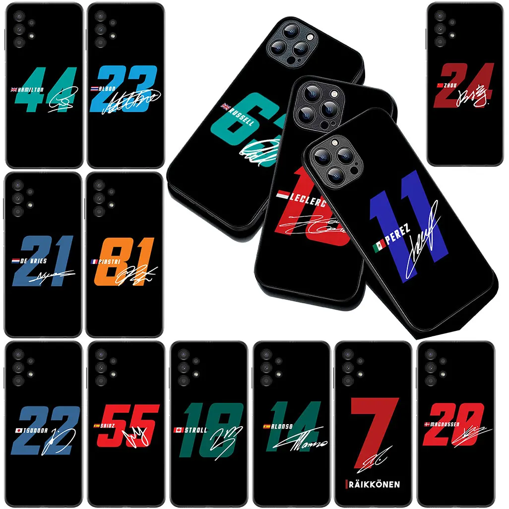 Для Samsung Galaxy A35 A26 A05 A06 A14 A50 A51 A53 A54 A17 A70 A07 M56 Чехол Формулы No 44 63 23 22 16 55 1 F1s Number Racing